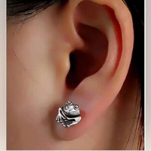 Mini Frog Stainless Steel Stud Earrings